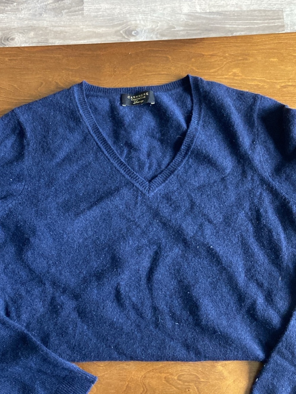 Charter Club Navy V-Neck Cashmere Sweater